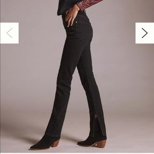 NWT Anthropologie Pilcro The Split Straight Jeans in Black